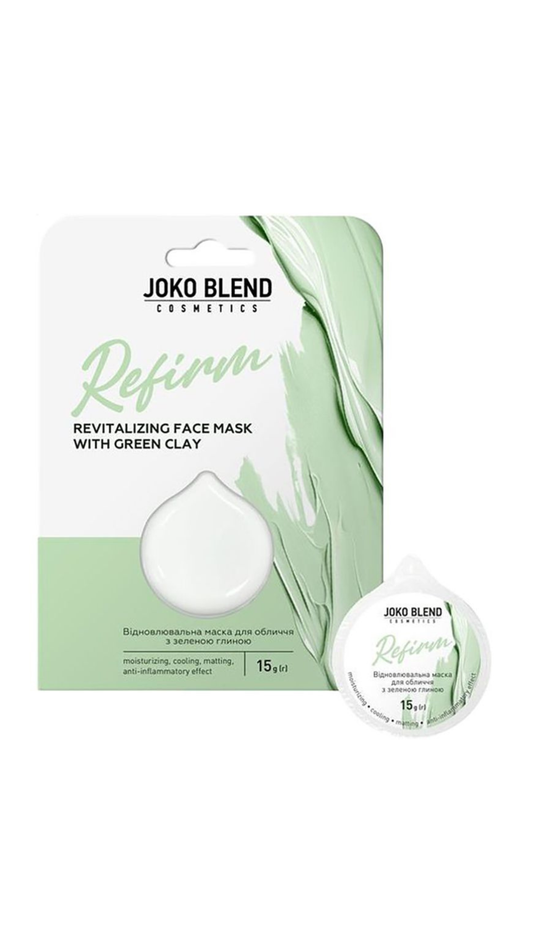 Відновлювальна маска для обличчя з зеленою глиною Refirm, Joko Blend
