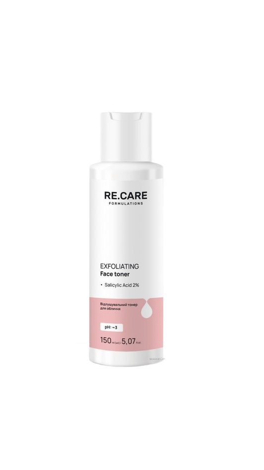 Відлущувальний тонер для обличчя Exfoliating Face Toner 150ml, Recare
