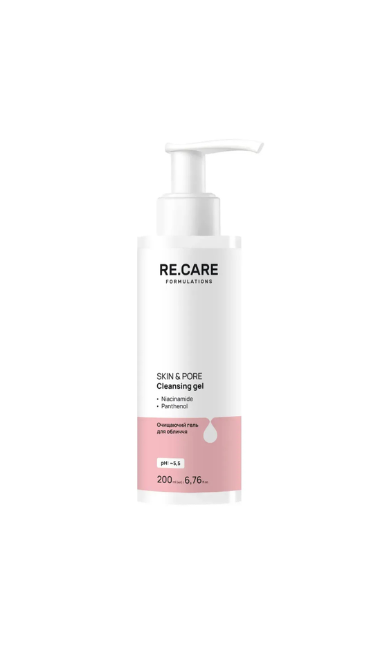 Очищаючий гель для обличчя Skin & Pore Cleansing Gel 200ml, Recare