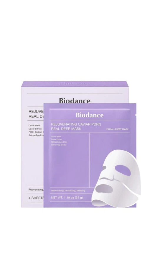 Гідрогелева маска Rejuvenating Caviar PDRN Real Deep Mask з ікрою та PDRN для омолодження зволоження відновлення живлення пружності шкіри для всіх типів шкіри 1 шт 34 г, Biodance