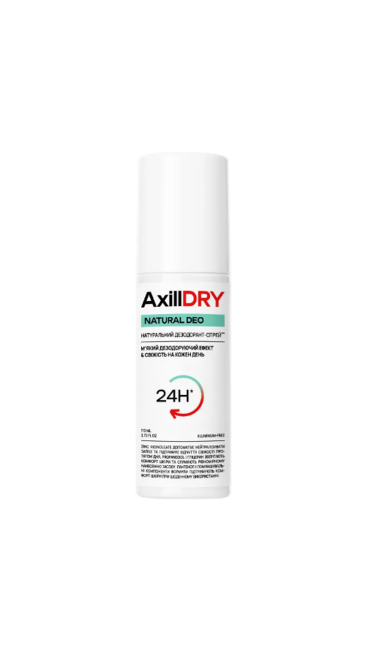 Натуральний дезодорант-спрей Natural Deo до 24 годин, AxillDRY