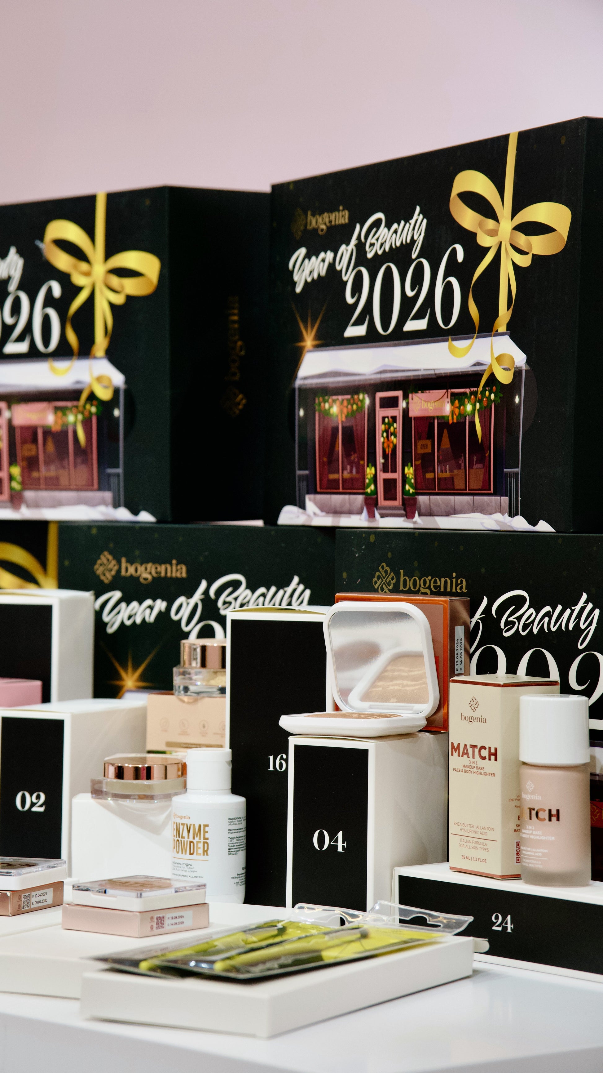 подарунковий набір Bogenia Advent Calendar 25 Days of Beauty Cosmetics Collection Best Makeup s Hair Products на Різдво, новий рік, святого Миколая