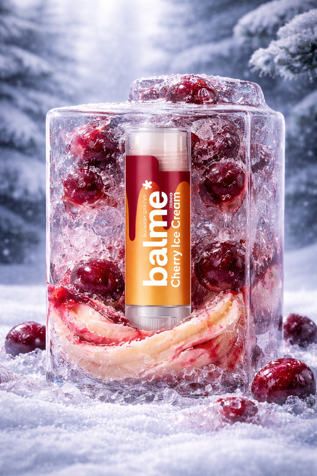 Бальзам для губ "Вишневий пломбір" Cherry Ice Cream Lip Balm, Balme