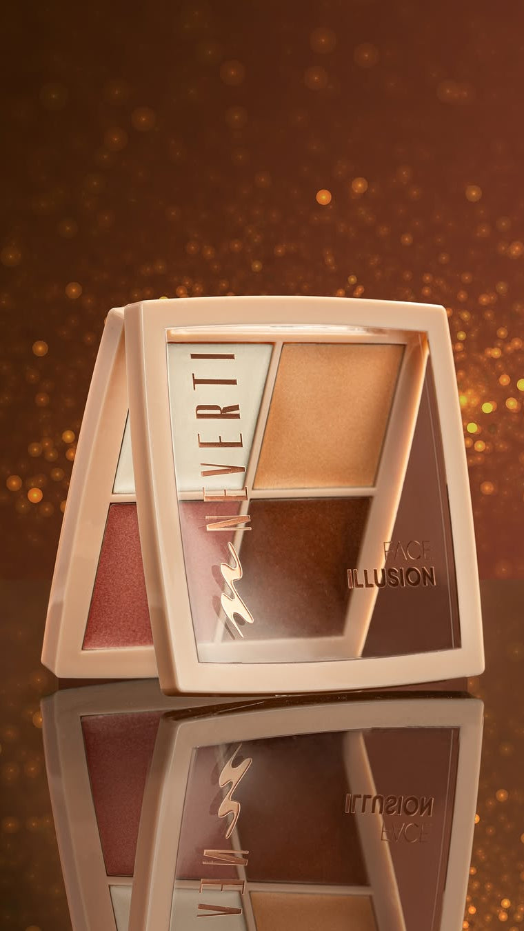 Палетка хайлайтер Illusion - Face Illusion Cream Highlighter Palette, NEVERTI