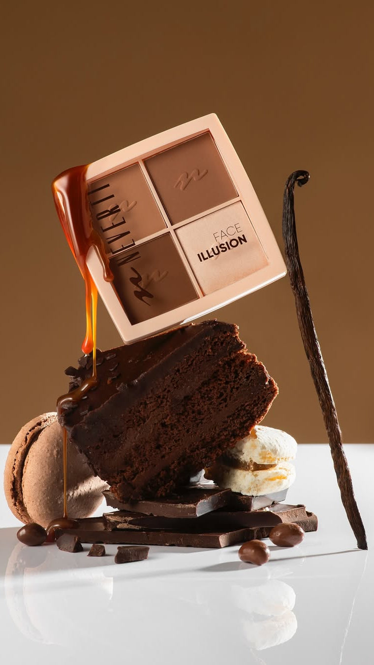 Палетка для контурингу 3 в 1 обличчя - Face Illusion Highlighter Contour Palette, NEVERTI