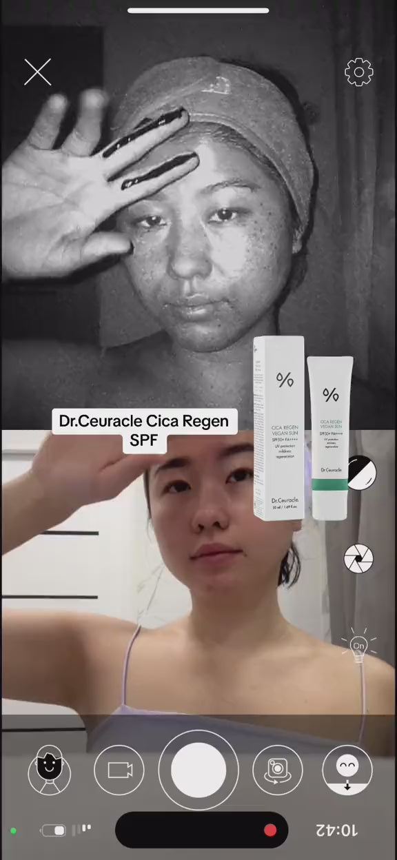 Сонцезахисний веганський крем з центелою азіатською Cica Regen Vegan Sun SPF50+/ PA++++, Dr.Ceuracle